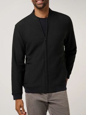 Travis Mathew Social Club Bomber Full Zip NWT Heather Black